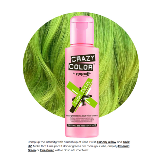 Crazy Color Semi Permanent Hair Colour, Lime Twist 68