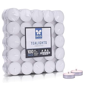 IRIS Metal Tea Lights with 9g/PC, Set of 100