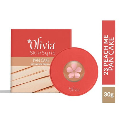 Olivia 100% Waterproof Smudge-proof Pan-Cake for Radiant Finish Peach Pie 30g, Shade No. 23