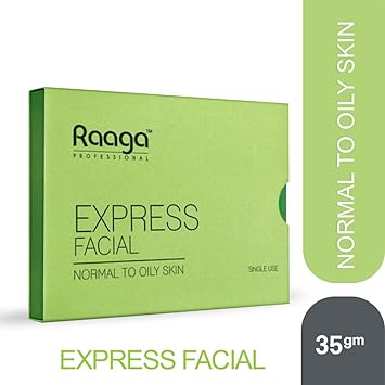 Raaga Professional Express Facial Kit (1+1) |Normal to Oily Skin|One time Facial Kit with 6 Sachets, 35gm