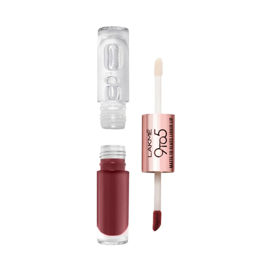 Lakme 9 To 5 Matte To Glass Liquid Lip Color - Rose (7.6ml)