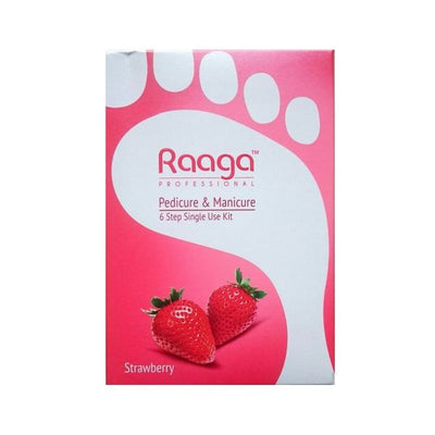 Raaga Professional Strawberry Pedicure and Manicure 6 Step Single Use Kit (63gm)