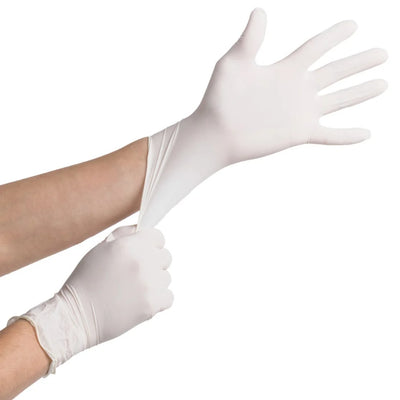 M-Care Examination Gloves - Latex Powdered White (Medium) - Box of 100