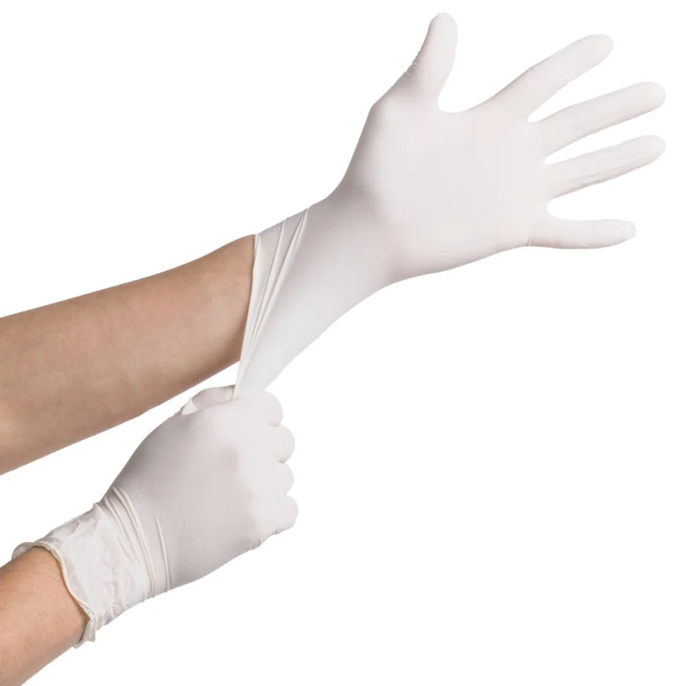 M-Care Examination Gloves - Latex Powdered White (Small) - Box of 100