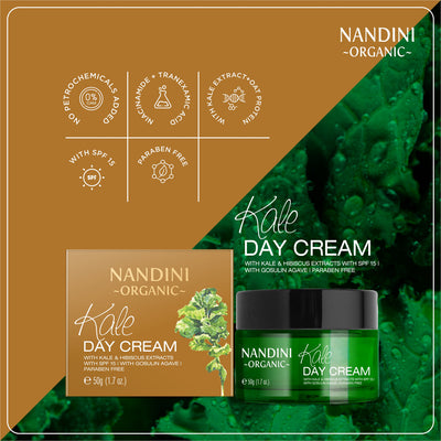 Nandini Organics Kale Day Cream With SPF 15, With Kale & Hibiscus Extracts,