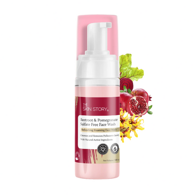 The Skin Story Pore Cleansing Foaming Face Wash With Beetroot & Pomegranate For Damage Repair 100ml