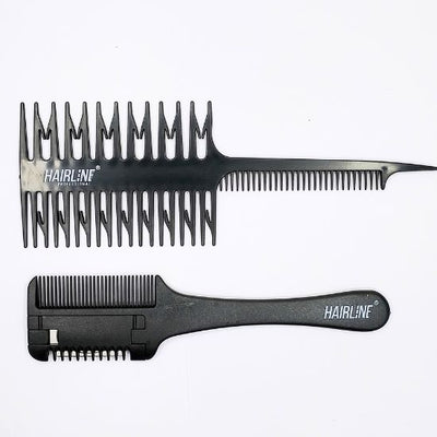 HairLine Professional Set Of 2 Styling Comb and Razor Comb