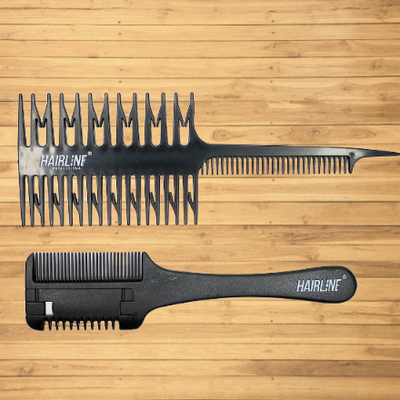 HairLine Professional Set Of 2 Styling Comb and Razor Comb