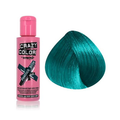 Crazy Color Semi Permanent Hair Colour (Peacock Blue 45) 100 ml