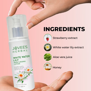 Jovees White Water Lily Moisturizing Lotion - Lightweight & Non-Sticky