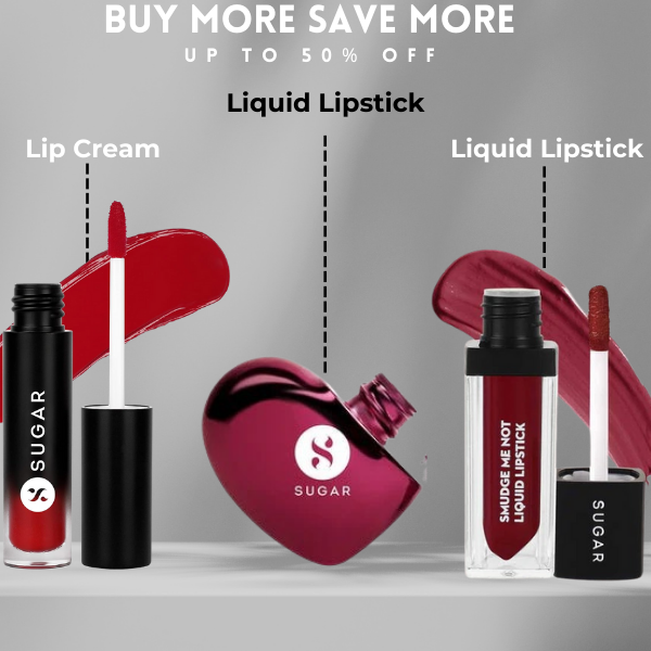 SUGAR Cosmetics Ultimate Lip Color Combo Pack (Liquid Lipsticks, Lip Cream)