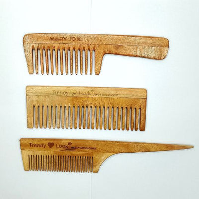 Trendy Neem Wooden Comb Set