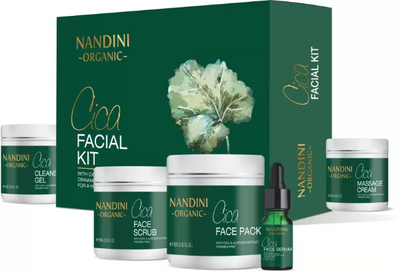 Nandini Organic Cica Facial Kit , With Cica & Cinnamon Extract, For Healthy Skin Glow 320gm + 30ml