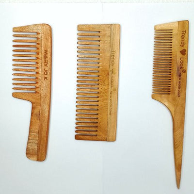 Trendy Neem Wooden Comb Set