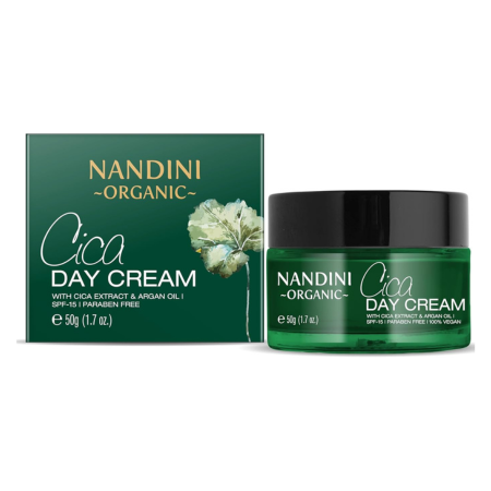 Nandini Organic Cica Day Cream with SPF 15, With Cica Extract & Argan Oil  (50 g)