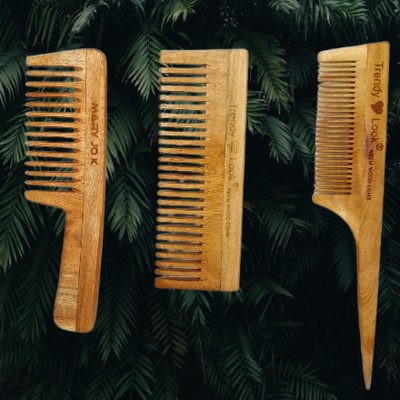 Trendy Neem Wooden Comb Set