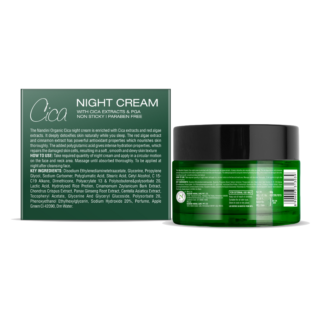 Nandini Organic Cica Night Cream - 50g