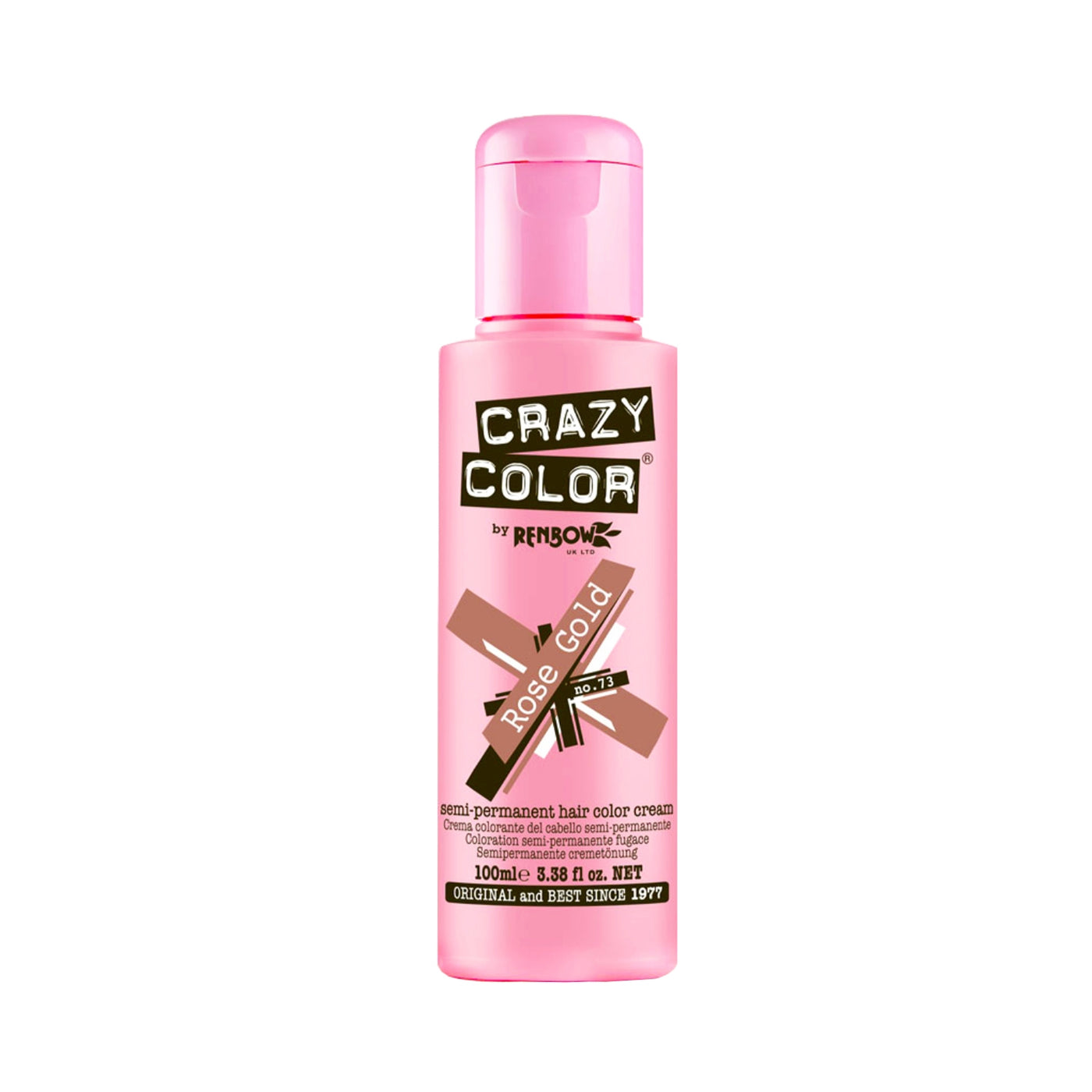 Crazy Color Semi Permanent Hair Colour (Rose Gold-73) 100 ml