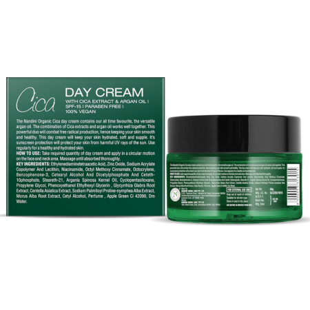 Nandini Organic Cica Day Cream with SPF 15, With Cica Extract & Argan Oil  (50 g)