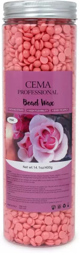 CEMA Beans Depilatory Strip less Used For Upper Lips Arms Legs Full Body, Pink Wax  (400 g)