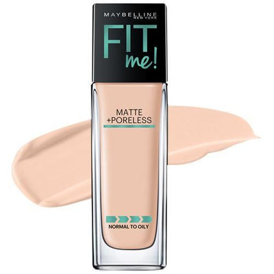 Maybelline New York Fit Me Matte + Poreless Liquid Foundation with Pump (Ivory, Nude Beige, Warm Nude, Natural Beige)