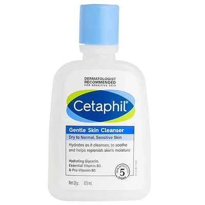 Cetaphil Gentle Skin Cleanser - For Face & Body, Dry & Sensitive Skin, 125 ml