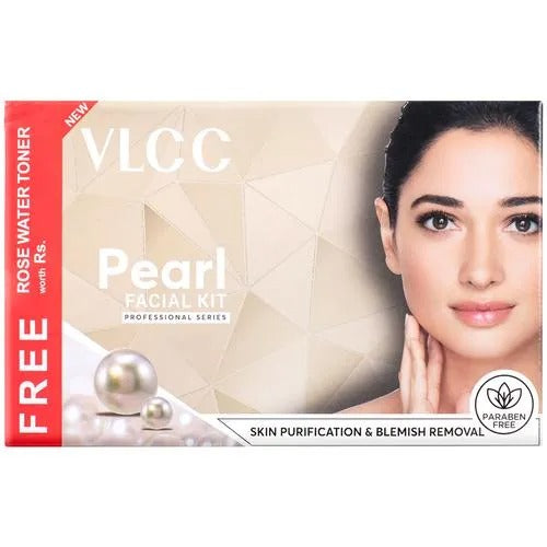 VLCC Pearl Facial Kit with Free Rose Water Toner For Bright Skin, 400g