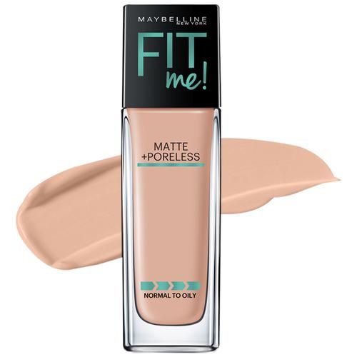 Maybelline New York Fit Me Matte + Poreless Liquid Foundation with Pump (Ivory, Nude Beige, Warm Nude, Natural Beige)