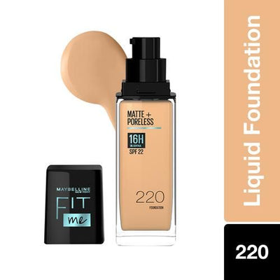 Maybelline New York Fit Me Matte + Poreless Liquid Foundation with Pump (Ivory, Nude Beige, Warm Nude, Natural Beige)