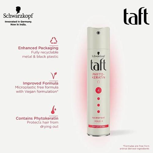 Schwarzkopf Taft Phyto-Keratin Hairspray - Hold 4 - 250 ML