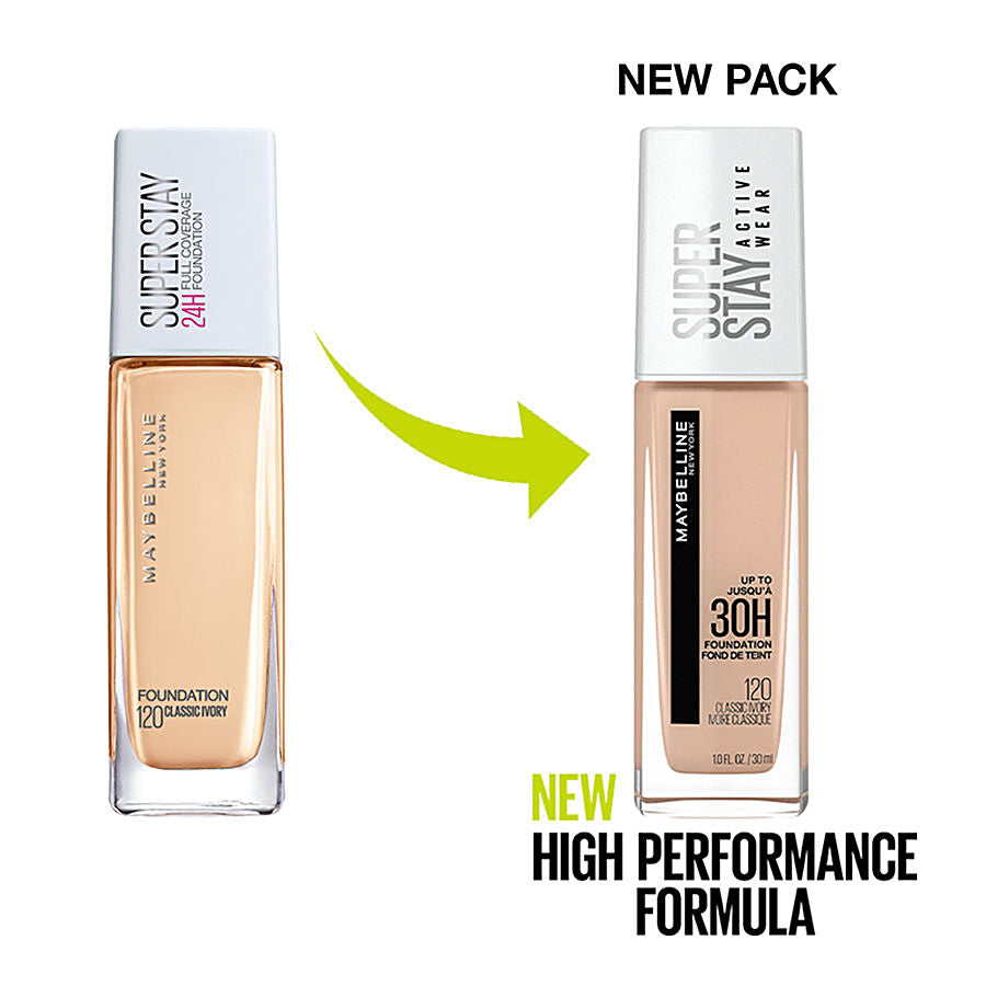 Maybelline New York Super Stay Full Coverage Liquid Foundation (Classic Ivory, Natural Beige, Sun Beige)