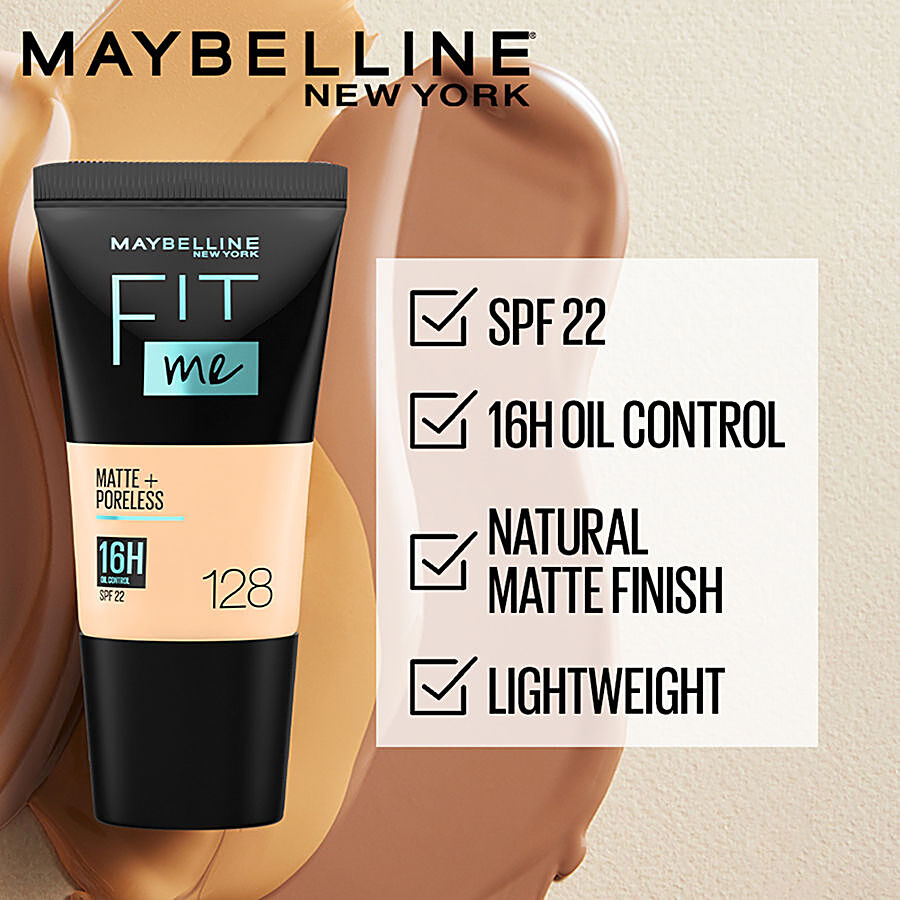 Maybelline New York Fit Me Matte + Poreless Liquid Foundation (220 Natural Beige, 128 Warm Nude)