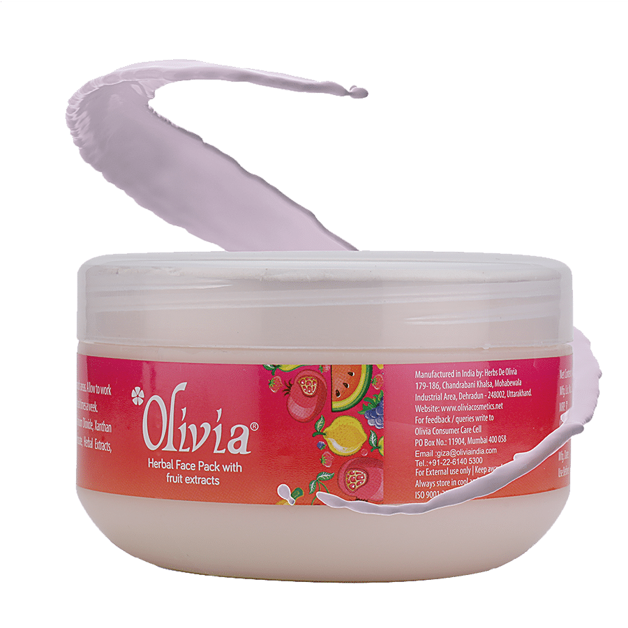 Olivia Herbal Face Pack With Fruit Extracts - Nourishes Skin & Tightens Pores, 400 g