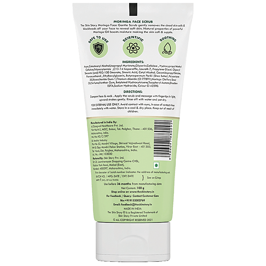 The Skin Story Moringa Face Gentle Scrub – Deep Cleansing Exfoliator, 100g