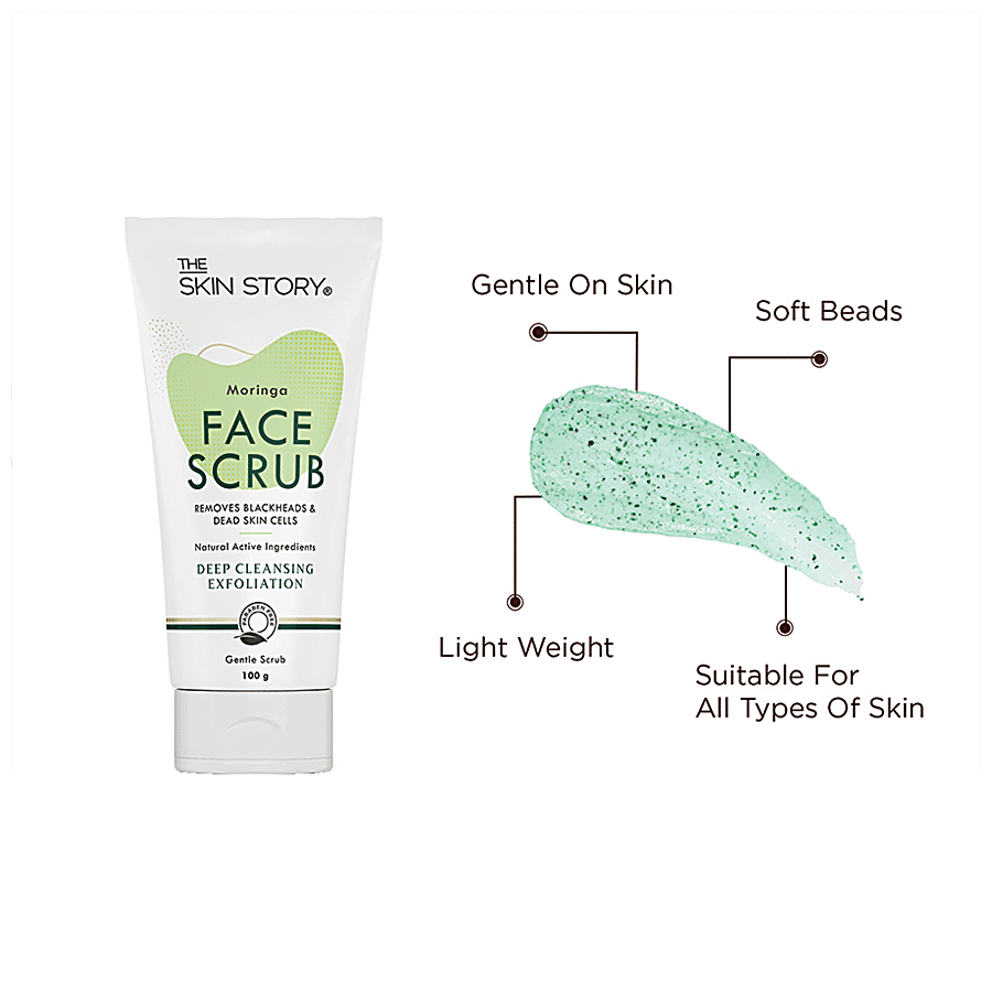 The Skin Story Moringa Face Gentle Scrub – Deep Cleansing Exfoliator, 100g