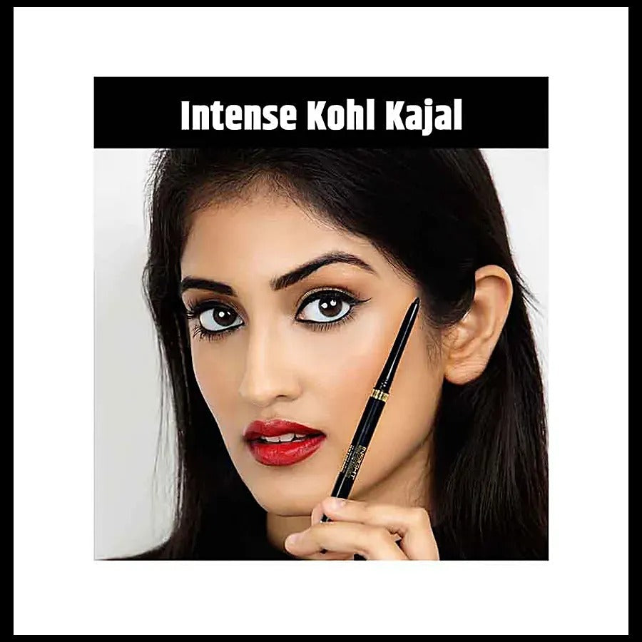 INSIGHT Cosmetics Intense Kohl Kajal - With Sharpener, 4X Black, Waterproof, Long-Lasting, 0.35 g