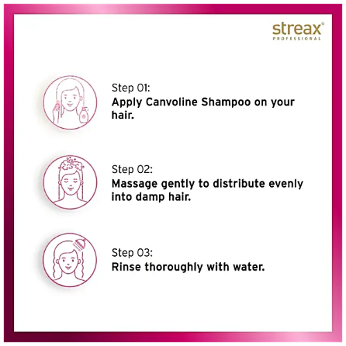 Streax Professional Canvoline Shampoo 300ml, (For Straightening Hair)