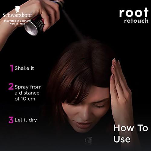 Schwarzkopf Root Retouch Temporary Root Cover Spray - Instant Grey Coverage, 120 ml Dark Brown