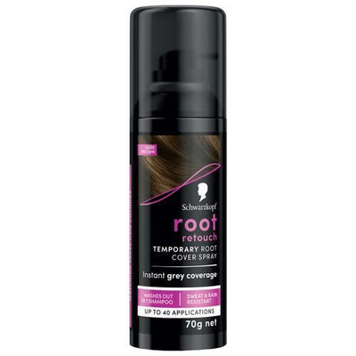 Schwarzkopf Root Retouch Temporary Root Cover Spray - Instant Grey Coverage, 120 ml Dark Brown