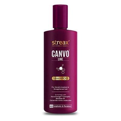 Streax Professional Canvoline Shampoo 300ml, (For Straightening Hair)