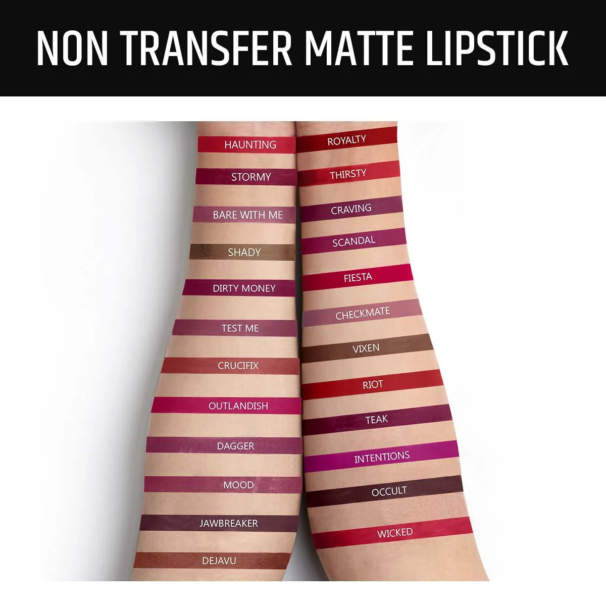 Insight Cosmetics Non Transfer Matte Lipstick (1 to 12)