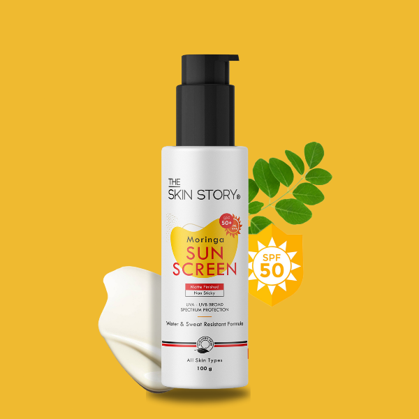 The Skin Story Broad Spectrum Sunscreen | UVA & UVB Protection| SPF 50 | Moringa Oil | 100g