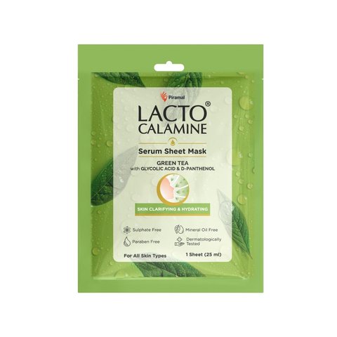 Lacto Calamine Green Tea Sheet Mask | Deep Cleansing & Hydrating | 25ml