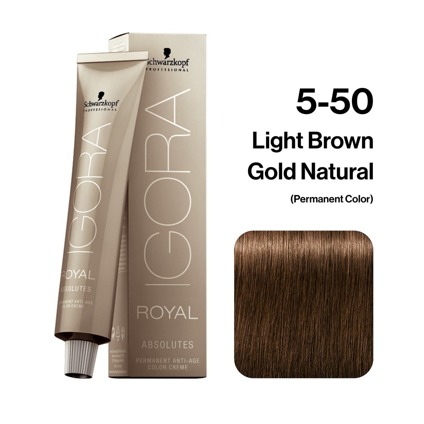 Schwarzkopf Igora Royal Absolute Hair Color, 5-50 Light Brown Gold Natural 60ml