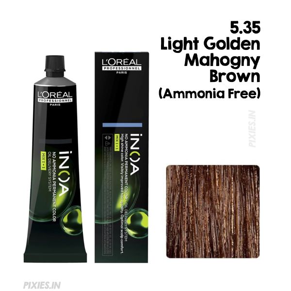 L'oreal Professionnel Paris INOA Ammonia-free Permanent Hair Color - 5.35 (Light Golden Mahogany Brown) 60g