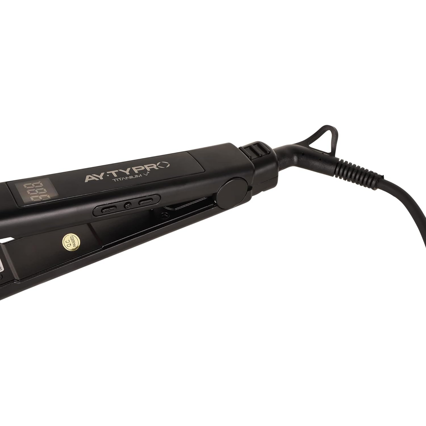 AYTY PRO Hair Straightener Titanium V+ With Black Titanium Plates (Black)