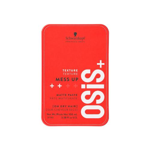 Schwarzkopf Professional OSiS+ Mess Up Hair Styling Matte Paste |Easy to Mould |Easy to apply and Wash | Vegan | Medium Hold | Dry and Non-Greasy | Matte finish| Pomade | 100 ml