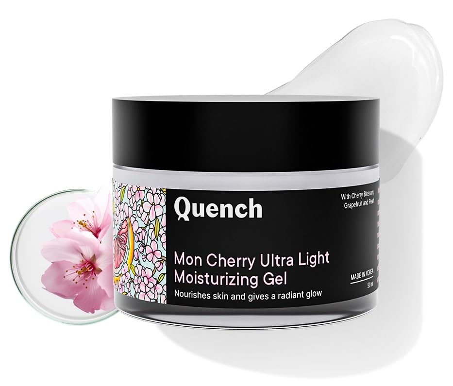 Quench Ultra Light Moisturizer with 2% Niacinamide, Cherry Blossom & Pearl Extracts| Brightens Skin, Calms Inflammation and Prevents Signs of Ageing| Made in Korea| For All Skin Types (50ml)