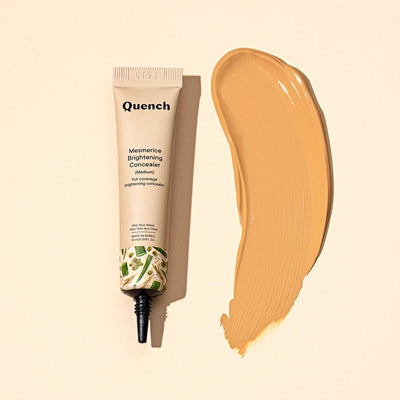 Quench Brightening Concealer with Rice Water & Aloe Vera (Medium)| Conceals Dark Circles & Brightens Under Eyes, 10ml