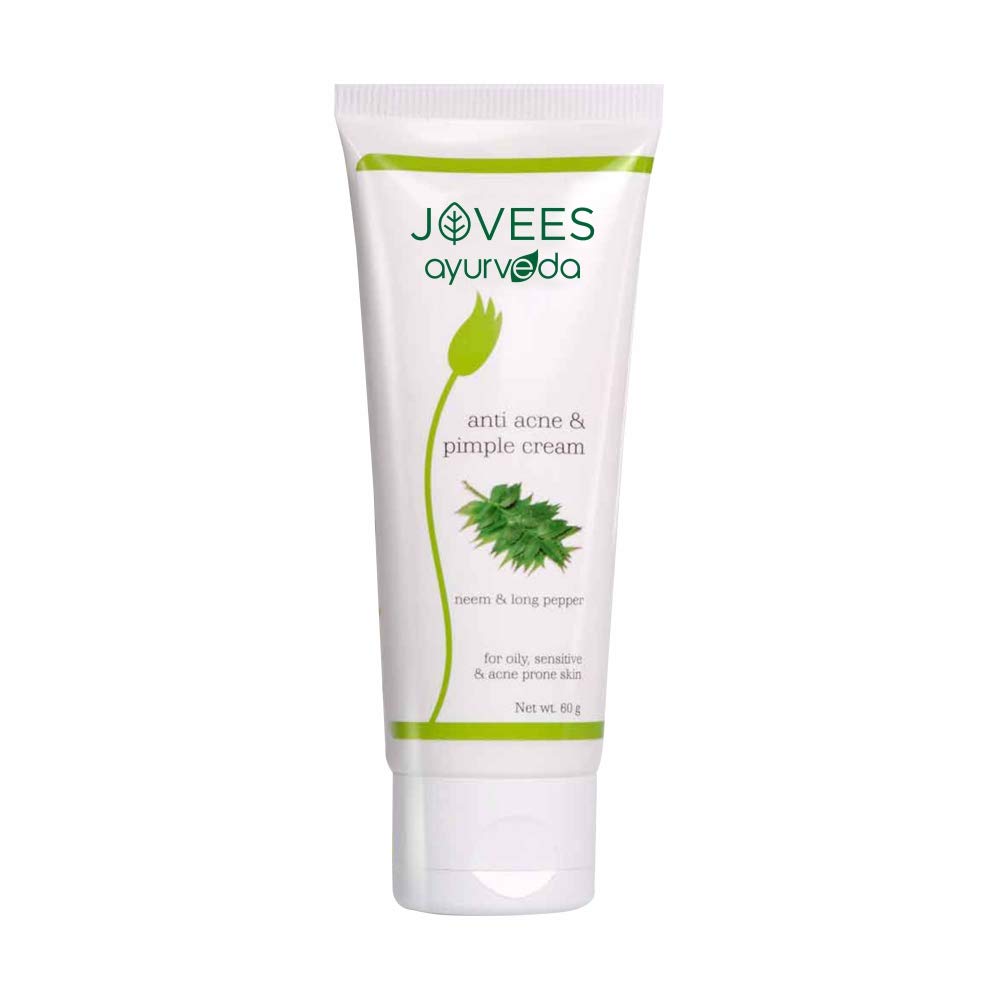 Jovees Herbal Anti Acne & Pimple Cream For Oily, Sensitive & Acne Prone Skin | Remove Pimple & Dark Spots 60G